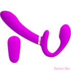PRETTY LOVE - THUNDERBIRD DOUBLE STRAP-ON VIBRATOR REMOTE CONTROL PURPLE