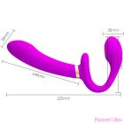 PRETTY LOVE - THUNDERBIRD DOUBLE STRAP-ON VIBRATOR REMOTE CONTROL PURPLE