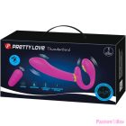PRETTY LOVE - THUNDERBIRD DOUBLE STRAP-ON VIBRATOR REMOTE CONTROL PURPLE