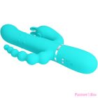 PRETTY LOVE - CAMMY 4 IN 1 MULTIFUNCTION TRIPPLE RABBIT VIBRATOR  BLUE