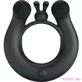   PRETTY LOVE - DAHLIA VIBRATING RING + CLITORIS STIMULATOR 12 VIBRATIONS BLACK