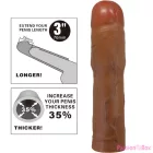 PRETTY LOVE - KYLIAN PENIS SLEEVE WITH 7.6 CM EXTENSION MULATTO