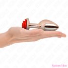 KINK - PINK GOLD ANAL PLUG WITH RED ROSE L