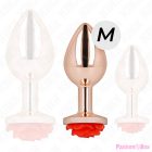 KINK - PINK GOLD ANAL PLUG WITH RED ROSE M
