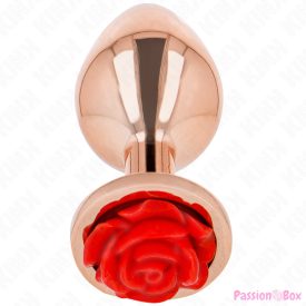 KINK - PINK GOLD ANAL PLUG WITH RED ROSE S