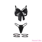 SUBBLIME - 955205 BRA SET WITH ADJUSTABLE BLACK BOW L/XL