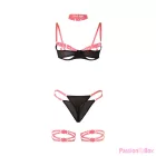 SUBBLIME - 955304 BRA SET WITH NECKLACE AND LEG DETAILS FLUORESCENT PINK L/XL