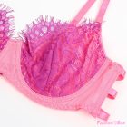 SUBBLIME - 955359 SET OF BRA WITH LACE AND GARTER LINKS PINK AND PURPLE S/M