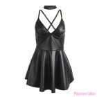 SUBBLIME - 955373 DRESS WITH BLACK LEATHER STRAPS S/M