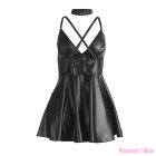 SUBBLIME - 955373 DRESS WITH BLACK LEATHER STRAPS S/M
