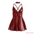 SUBBLIME - 955403 DRESS WITH BURGUNDY LEATHER STRAPS L/XL