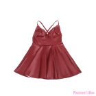 SUBBLIME - 955403 DRESS WITH BURGUNDY LEATHER STRAPS L/XL