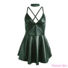 SUBBLIME - 955434 DRESS WITH GREEN LEATHER STRAPS S/M