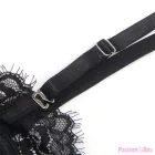 SUBBLIME - 955496 LACE BODYSUIT WITH BOWS AND GARTERS BLACK S/M