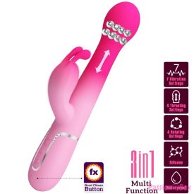   PRETTY LOVE - DEJON 3 IN 1 MULTIFUNCTION RABBIT VIBRATOR PINK