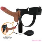 PRETTY LOVE - UNIVERSAL HARNESS BRIEFS WITH VIBRATING AND SQUIRTING DILDO 15.5 CM MULATO