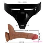 PRETTY LOVE - UNIVERSAL HARNESS BRIEFS WITH VIBRATING AND SQUIRTING DILDO 15.5 CM MULATO