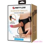 PRETTY LOVE - KYTON UNIVERSAL HARNESS BRIEFS WITH SQUIRTING DILDO 19 CM MULATO