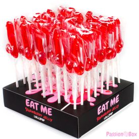   SECRETPLAY - DISPLAY ASSORTMENT PENIS LOLLIPOPS STRAWBERRY 40 UNITS