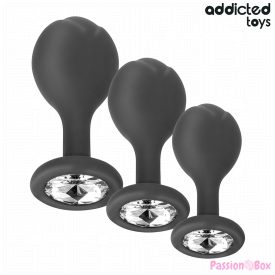 ADDICTED TOYS - SET OF 3 ANAL PLUG SILICONE WITH JEWEL