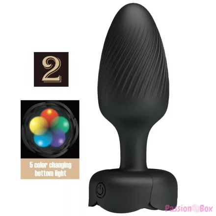 PRETTY LOVE - VARIAN ANAL PLUG WITH  LED LIGHT BLACK 10.8 CM