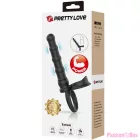 PRETTY LOVE - TATUM VIBRATING PENIS RING WITH PLUG 10 VIBRATIONS BLACK