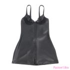 SUBBLIME - 957575  LEATHER ZIP DRESS BLACK L/XL