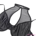 SUBBLIME - 957582 LEATHER BRA AND SKIRT SET BLACK S/M