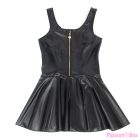 SUBBLIME - 957667 HEART ZIPPER LEATHER DRESS BLACK S/M