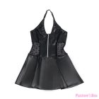 SUBBLIME - 957704 LACE ZIPPER LEATHER DRESS BLACK S/M
