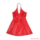 SUBBLIME - 957735 LACE ZIPPER LEATHER DRESS RED L/XL