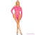 LEG AVENUE - FISHNET BODYSTOCKING WITH GARTER BELT AND HARNESS NEON PINK