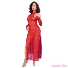 CHILIROSE - CR 4853 RED LACE DRESS WITH GLOVES L/XL