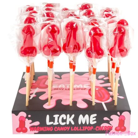 SECRETPLAY - CHERRY CANDY PENIS LOLLIPOP DISPLAY WITH SPICY HEAT EFFECT (40 UNITS)