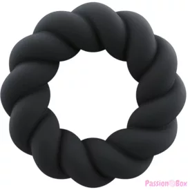 ROCKS-OFF - TWIST BLACK SILICONE MASTURBATOR RING