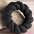 ROCKS-OFF - TWIST BLACK SILICONE MASTURBATOR RING
