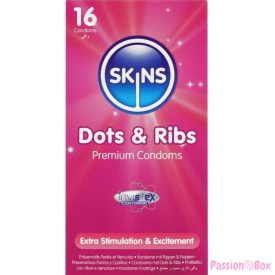 SKINS - DOTS & RIBS PREMIUM CONDOMS PACK 16