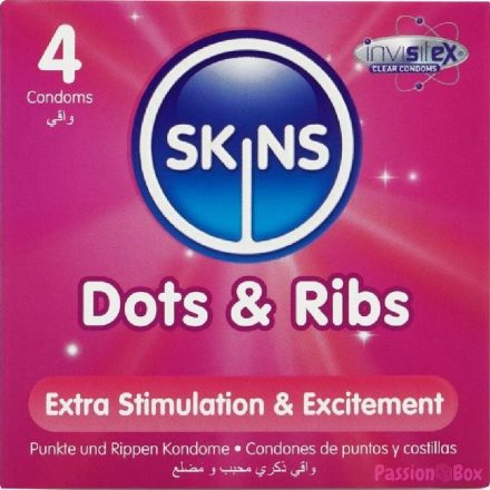 SKINS - DOTS & RIBS PREMIUM CONDOMS PACK 4