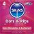 SKINS - DOTS & RIBS PREMIUM CONDOMS PACK 4
