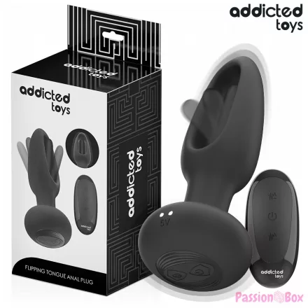 ADDICTED TOYS - ANAL PLUG WITH VIBRATING TONGUE AND REMOTE CONTROL