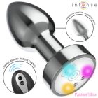 INTENSE - VIBRATING METAL ANAL PLUG WITH LED LIGHTS AND REMOTE CONTROL - SIZE M