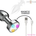 INTENSE - VIBRATING METAL ANAL PLUG WITH LED LIGHTS AND REMOTE CONTROL - SIZE M