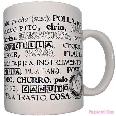 DIABLO PICANTE - WHITE MUG WITH PENIS SYNONYMS 370 ML