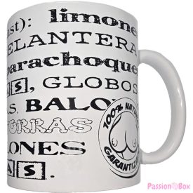 DIABLO PICANTE - WHITE MUG WITH BOOB SYNONYMS 370 ML