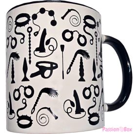 DIABLO PICANTE - WHITE BONDAGE MUG WITH BLACK HANDLE 370 ML