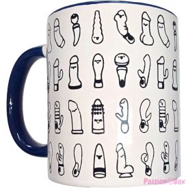 DIABLO PICANTE - WHITE VIBRATORS MUG WITH BLUE HANDLE 370 ML