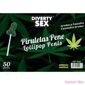 DIABLO GOLOSO - 50 PENIS LOLLIPOPS CANNABIS AROMA
