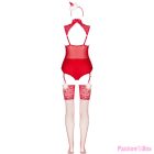 LIVCO CORSETTI FASHION - LIMPID SNOWFLAKES LC 90604 BODY + STOCKINGS + CHRISTMAS HEADBAND L/XL