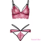 LEG AVENUE - 81623 BRA + THONG SET BURGUNDY SIZE M