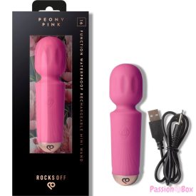 ROCKS-OFF - MINI RECHARGEABLE WAND 16 FUNCTIONS PEONY PINK